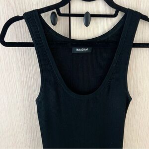 NAADAM Black Midi Dress